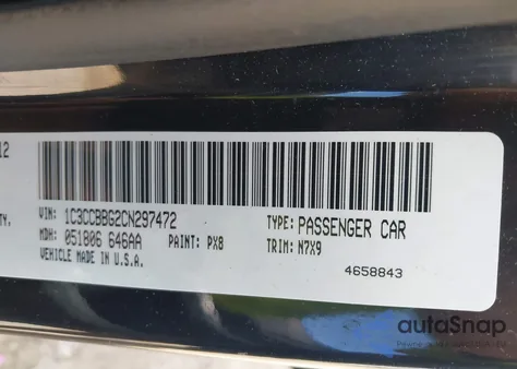 2012 Chrysler 200 Touring z USA, uszkodzony, nr VIN 1C3CCBBG2CN297472